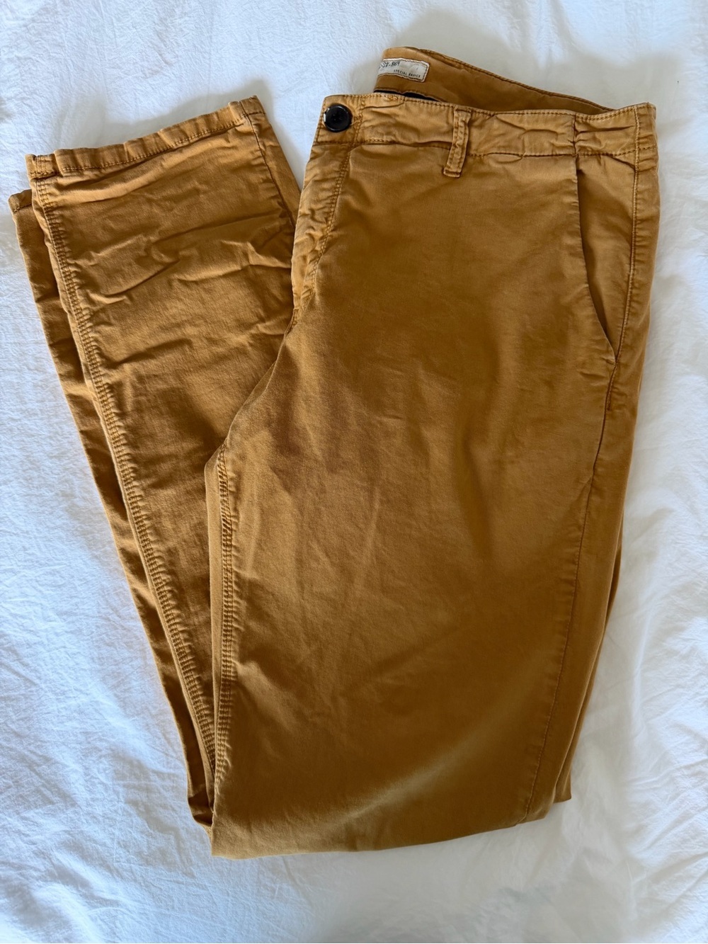 Sissy-Boy Men’s Mustard Chino Pants 36x32 Stretch Cotton